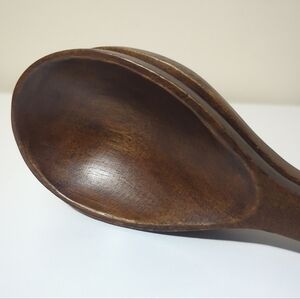 Crate & Barrel Two Tone Wood Black Salad Server Spoon Set